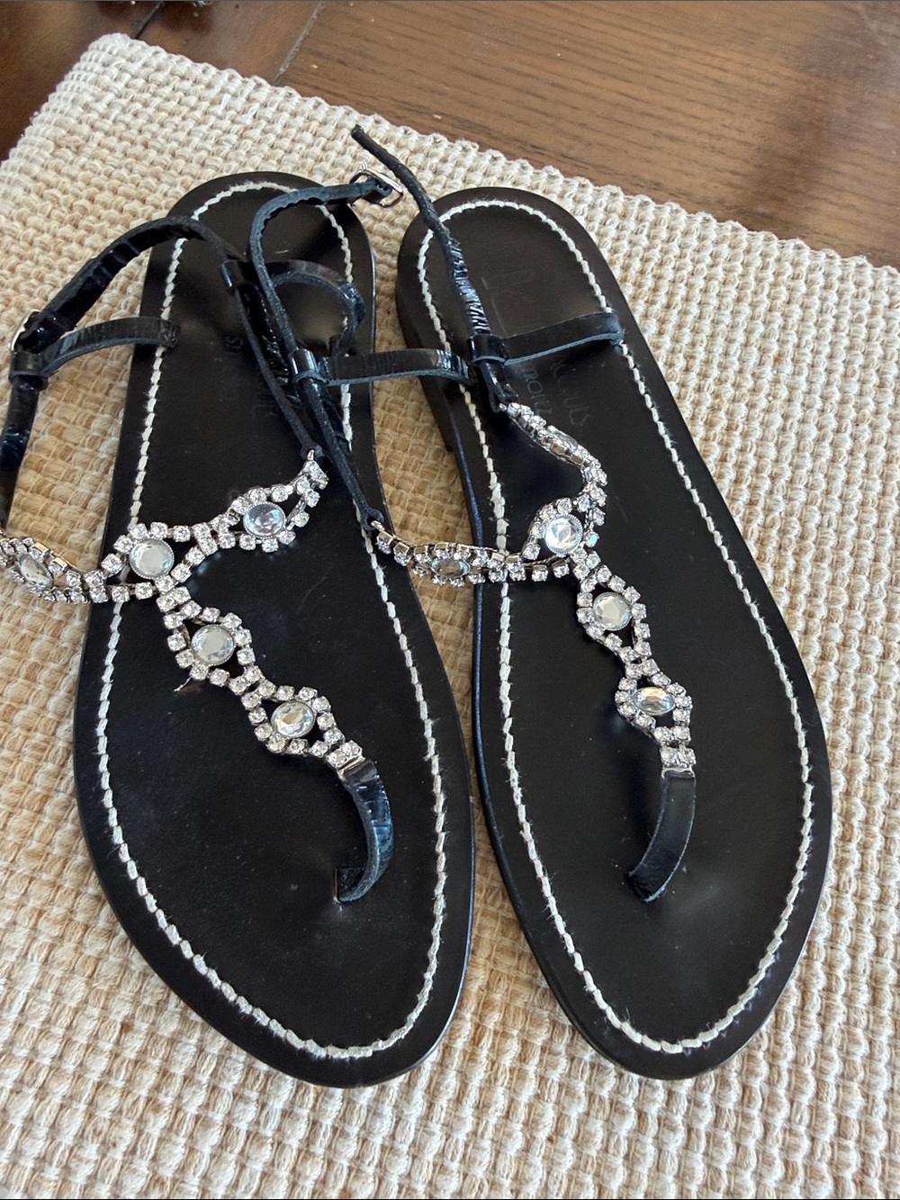K Jaques Rhinestone Sandals Made in Italy Sz 40